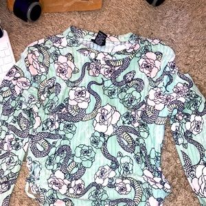 Light mint green viper shirt with lace up sides